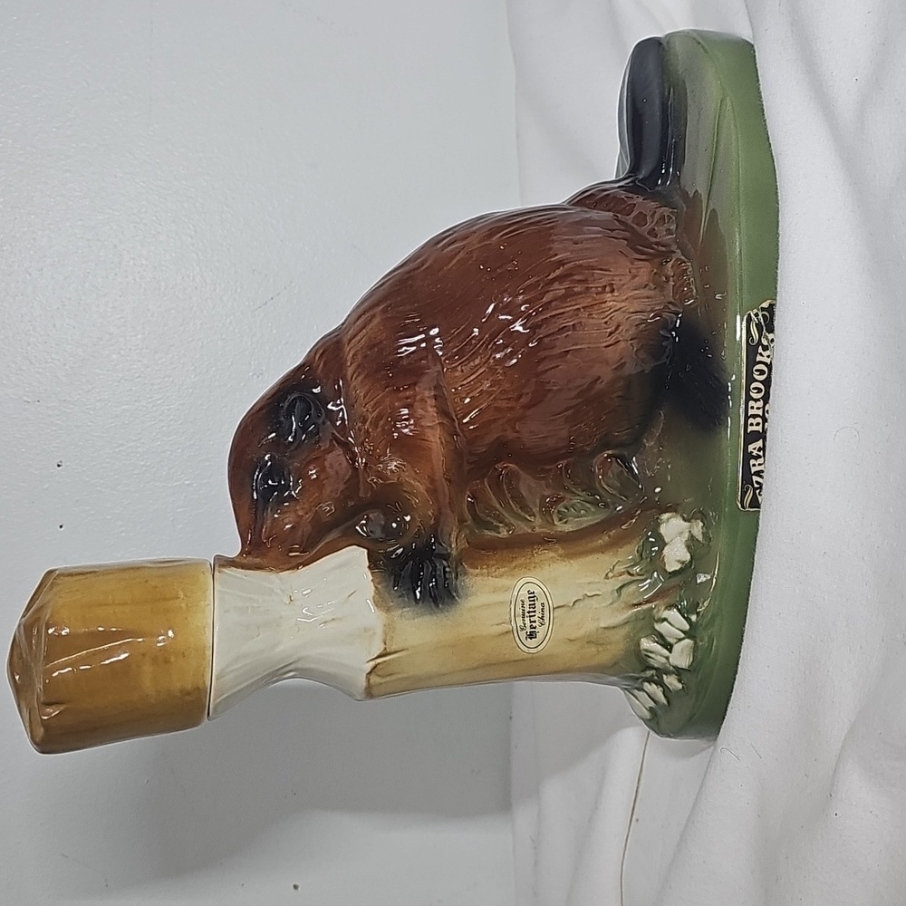 Vintage Ezra Brooks Multicolor Heritage China Kentucky Bourbon Whiskey Bottle